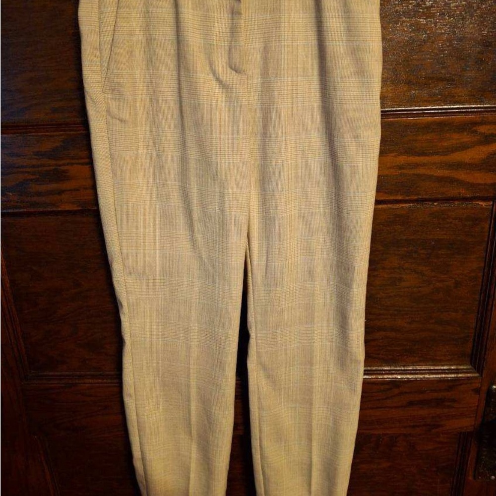 H&M, NWT, Size 2, Beige Plaid Trousers - Picture 2 of 7